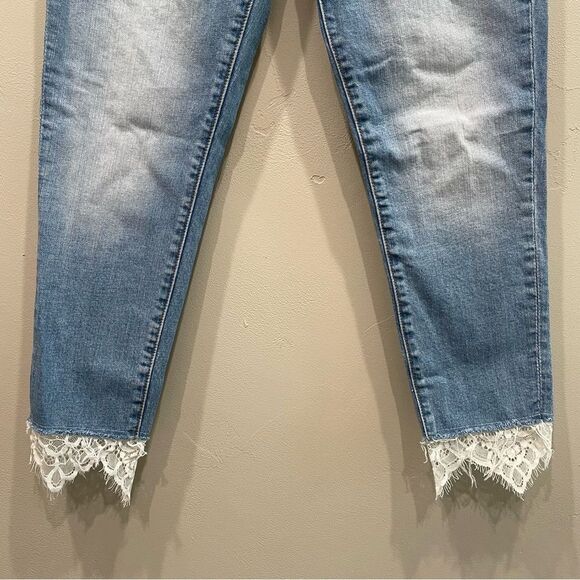 DRIFTWOOD Blue Ankle & Cropped Jeans with Lace Hem - Picture 3 of 8